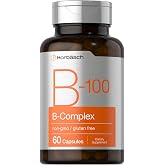 Horbaach Vitamin B-100 Complex | 60 Capsules | Non-GMO and Gluten Free Supplement