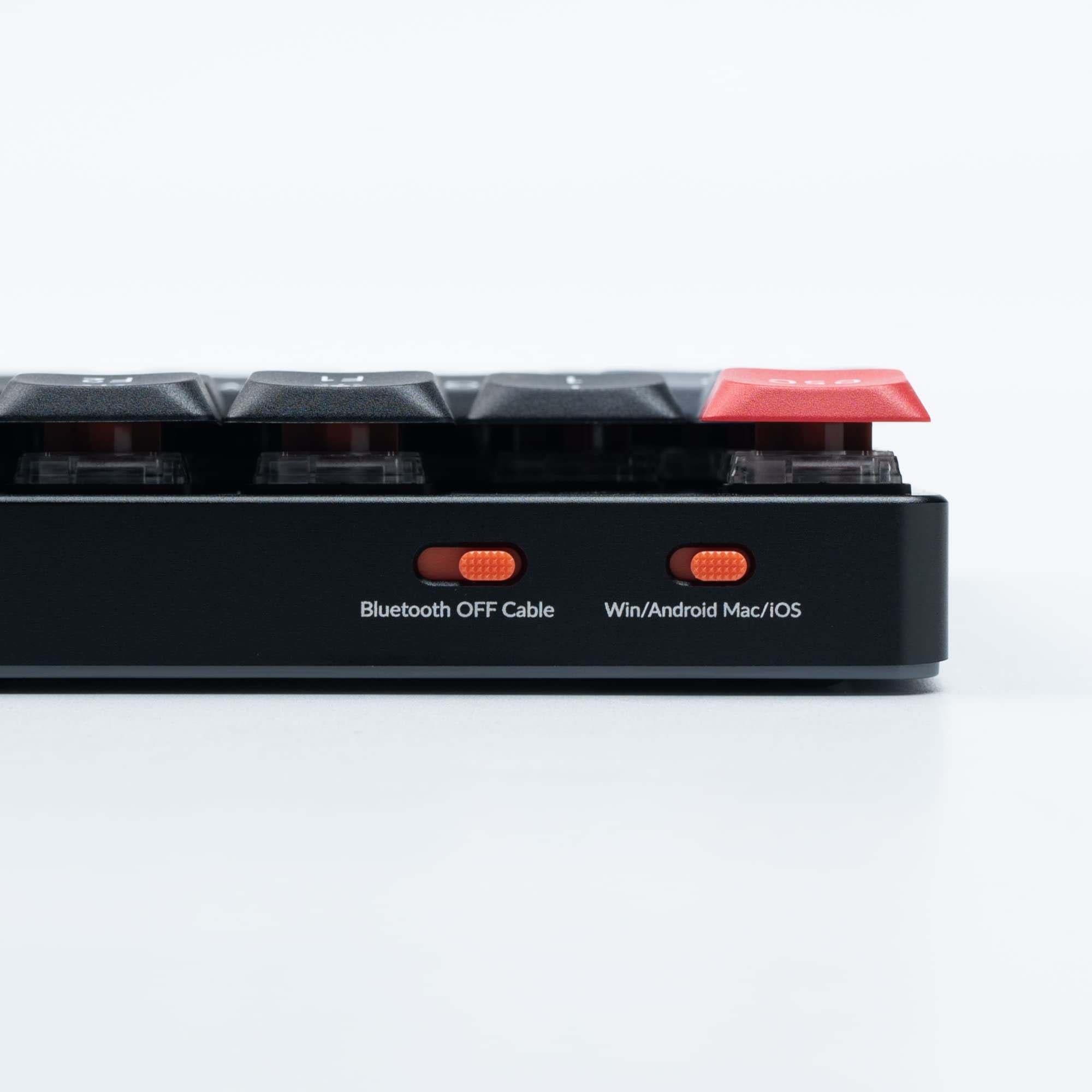 Keychron K1 Pro QMK/VIA Ultra-Slim Wireless Bluetooth/Wired USB Custom Mechanical Keyboard for Mac Windows Linux, TKL Layout Double-Shot PBT Keycaps White LED Backlight Low-Profile Gateron Red Switch