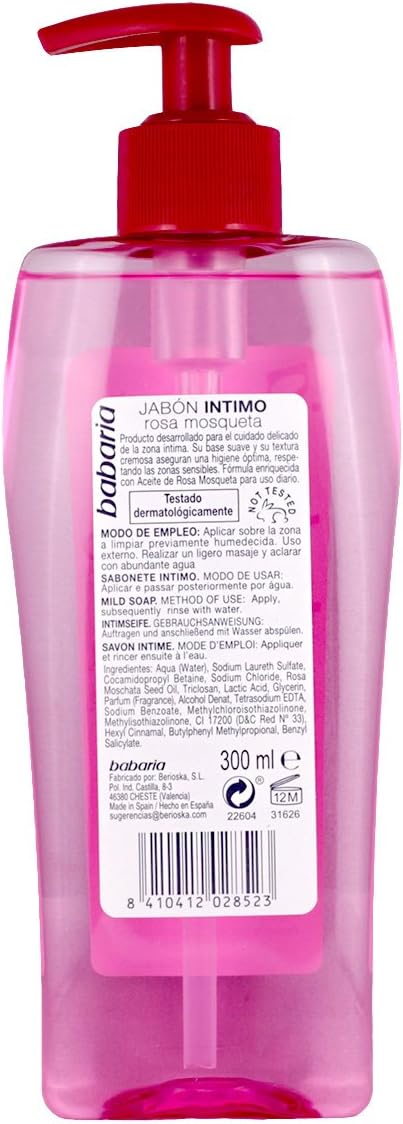 Babaria Intimate Soap Rosa Mosqueta - 300 ml, pink, 300 ml (Pack of 1) - Image 3