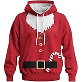 CZLBTFTP Santa Claus Hoodie Funny Christmas Graphic Sweatshirt Pullover