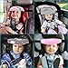 Accmor Baby Carseat Head Support Band Strap 4 Pack for Carseats Stroller Neck Relief Head Strap for Toddler Child Kids Infant(Black Wave + Pink Unicorn +Pink/Grey Cloud Pattern)