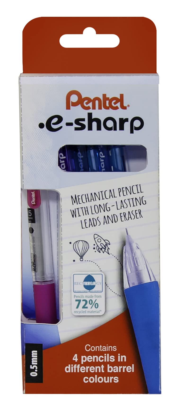 Pentel eSharp 0.5mm Mechanical Pencil 4pc Wallet