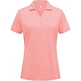 Gopune Women's Short Sleeve Golf Shirts V Neck Collared Tennis Tops Quick Dry UV Protection