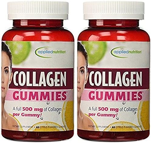 Applied Nutrition Collagen Gummies 500mg 40ct. per Bottle, (2 Pack)