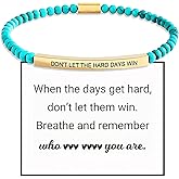 Dont Let The Hard Days Win Bracelet Don't Let The Hard Days Win Remember Who The F You Are Bracelet Inspirational Bracelets Gifts for Women Adjustable Braided Tube Motivational Birthday Jewelry