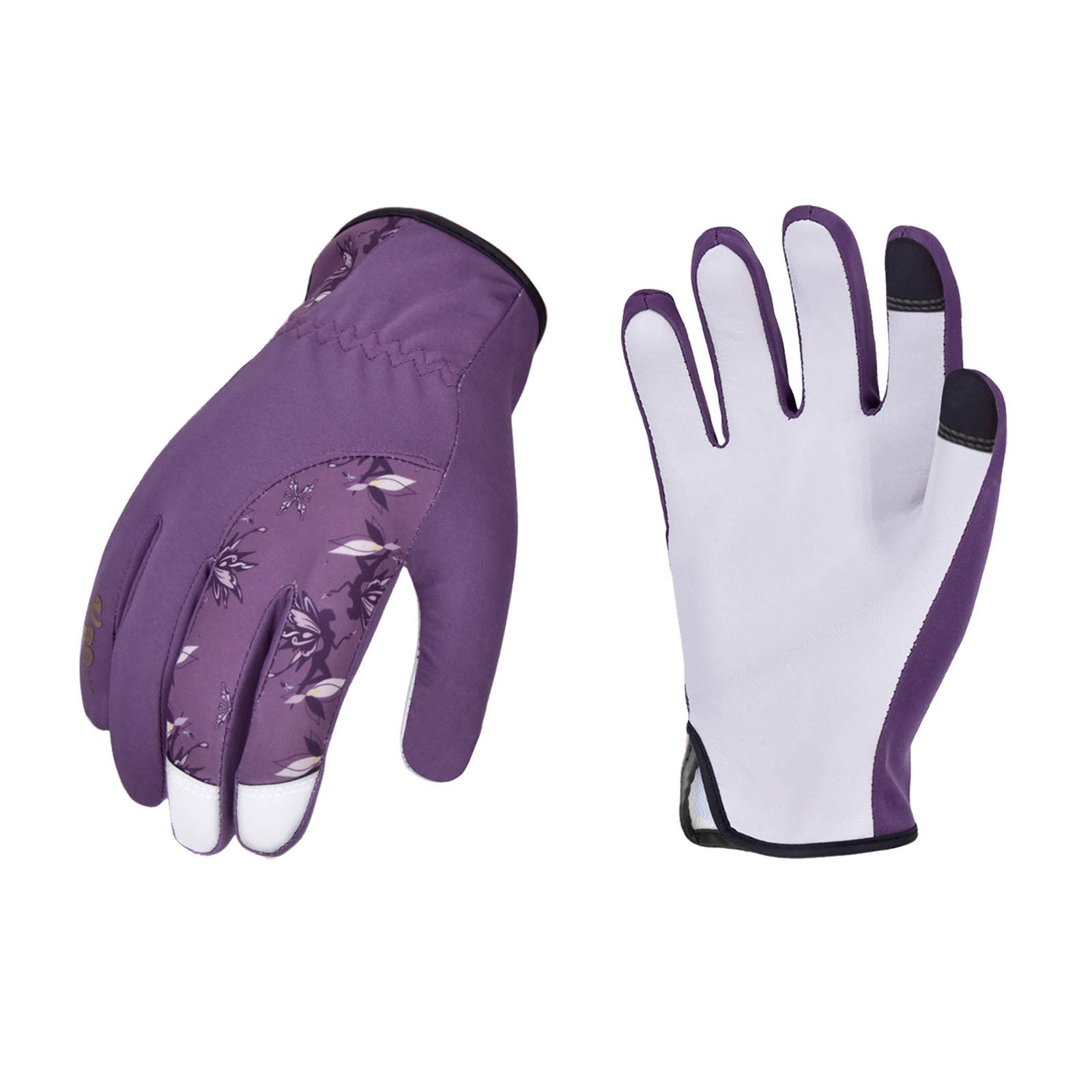 Vgo... Gardening Gloves Ladies, Safety Goat Leather Working Gloves,Thorn Proof Sratch protection,Anti-Slip(GA7475,Purple,7/S,1Pair) — image 1