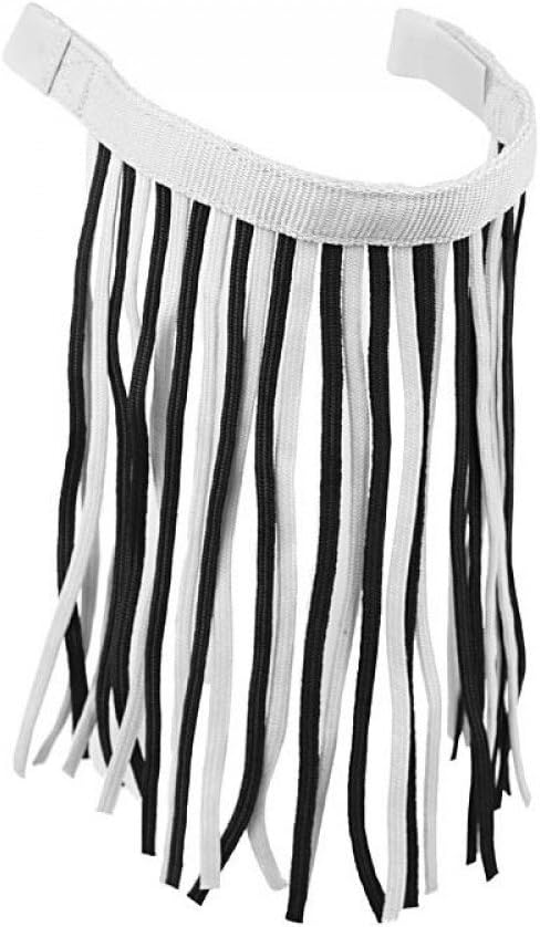 Horze Lightweight Soft Non-Irritant Fringe Fly Veil | Easily Attaches to Halter - Black - One Size