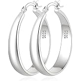 Senteria Large Sterling Silver Hoop Earrings for Women Hypoallergenic Silver Hoop Earrings Lightweight Thin Big Hoops Earring for Women Thin 40/50/60/70MM