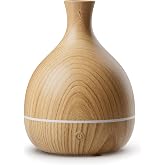 Cegsin 100 ml Small Essential Oil Diffuser with Adapter, Wood Grain | Personal-Space Aroma; 7-Color Ambient Light; Low-Water Auto Shutoff; For Desks and Nightstands
