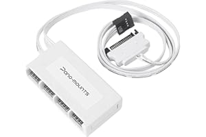 Internal USB Hub Magnetic Motherboard 9-Pin Splitter Header 1 to 4 Ports with SATA Power Cable for Liquid Cooler PC Case Scre