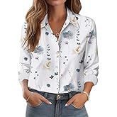 VAVONNE Blouses for Women Dressy Casual, Button Down Shirts, Womens Fashion Trendy Tops
