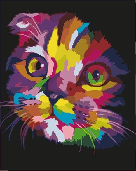 Amazon Co Jp 数字で描くカラー折りたたみ猫家の番号キット大人用キャンバスによるdiyブラシ アクリル絵の具初心者向け絵画家を飾るのに最適なアイテム40x50cmフレームなし ホーム キッチン