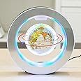 Levitation Floating Globe 4inch Rotating Magnetic Mysteriously Suspended In Air World Map Home Decoration Crafts Fashion Holiday Gifts (White)