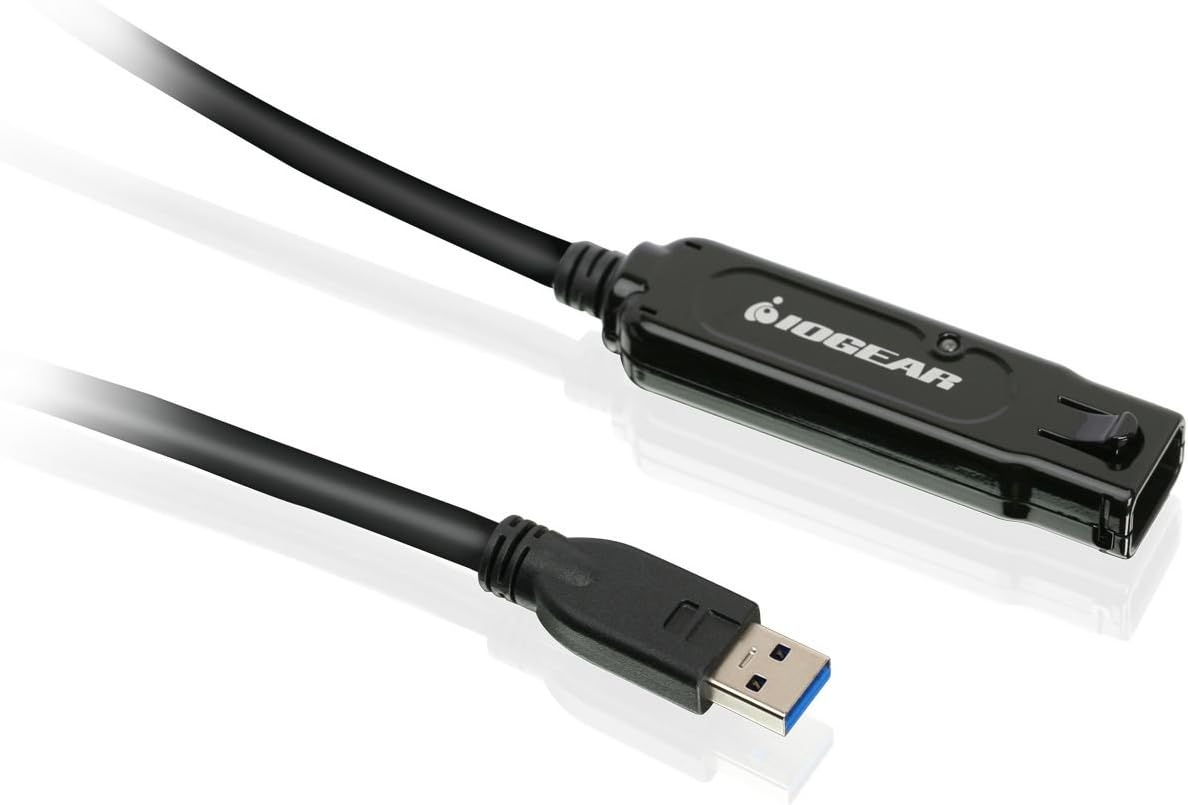 IOGEARUSB 3.0 BoostLinq Active 33Ft Extension Cable - Type A (M) to A (F) - Daisy Chain Up To 5 - Transfer Rates Up To 5Gbps - Plug n Play - GUE310