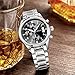 SONGDU Mens Date Quartz Stainless Steel Multifunction Chronograph Wrist Watches Luminous Numeral