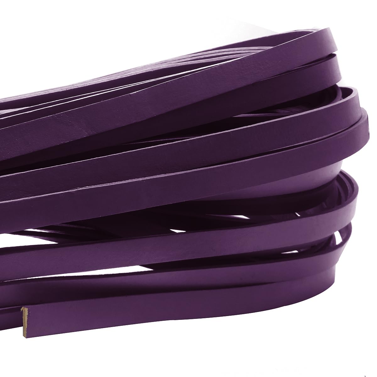 esnado Flat Leather Cord 10mm x 2mm Purple - 5 Metres