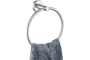 JQK Towel Ring, 304 Stainless Steel Hand Towel Holder for Bathroom, Brushed Finished Wall Mount, TR130-BN