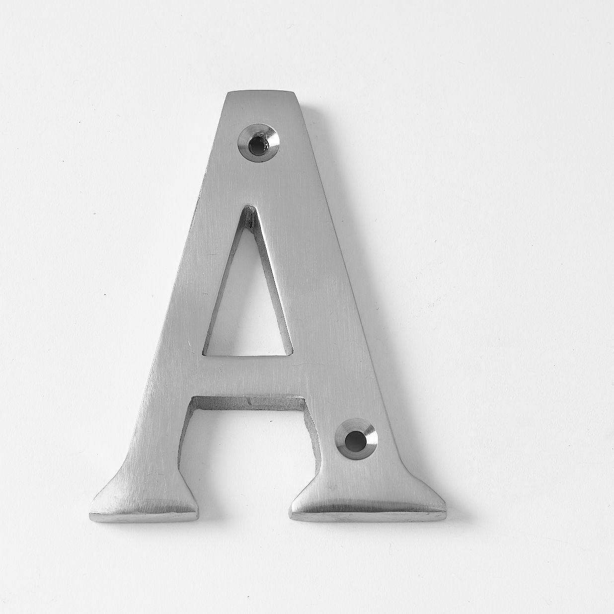 Merriway BH03009 Polished Chrome Screw-On House Flat Gate Post Letter 50 mm (2 Inch) Letter A