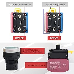 APIELE 22mm Momentary Push Button Switch Metal Head