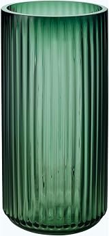 Vzmiza Green Glass Vase 26 cm Premium Thickened Ribbed Flower Vase view 1
