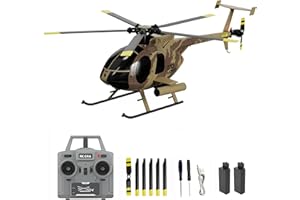 Dodoore Remote Control Helicopter, C189 MD500 RC Helicopter Model, 1/28 Scale 4CH Single-Rotor Helicopters with 6-Axis Gyro and Brushless Motor, 2.4GHz RC Aircraft for Adults, 2 Batteries (Camouflage)