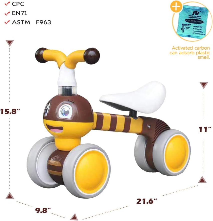 Baby Toddler Tricycle Bike No Pedals 10-36 Months Ride-on Toys Gifts Indoor Outdoor Balance Bike for One Year Old Boys Girls First Birthday Thanksgiving Christmas (Dalmatian): Sports & Outdoors
