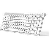 iClever BK10 Bluetooth Keyboard, Universal Bluetooth 5.1 Wireless Keyboard with Number Pad, Ergonomic Design, Multi-Device Compatibility, Stable Connection for Mac, iPad, iPhone, Android, Windows