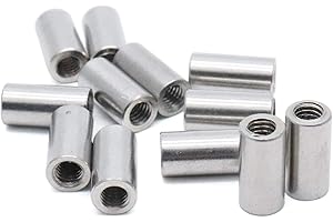 Xiaoyztan 12Pcs M4 Thread Round Coupling Nut Stainless Steel Sleeve Stud Nut Connecting Hardwares 12mm Height