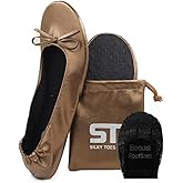 Silky Toes Women’s Foldable Ballet Flats - Portable Roll-Up Slippers for Purse, Travel, or Events - Comfortable Ballerina Shoes