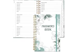 HEVEBOIK Simplified Password Book with Alphabetical Tabs - Small Pocket Size Password Keeper Journal Notebook for Computer & Website Logins, 4.5" x 6.2", Teal