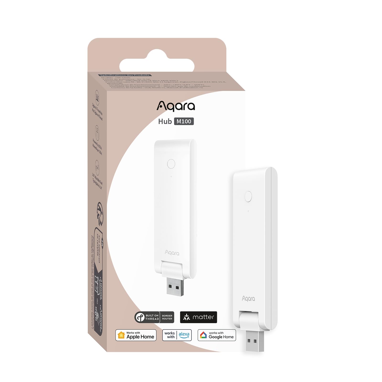 Photo 1 of Aqara Smart Hub M100 for Home Automation, Matter Controller, Thread Border Router, Features Aqara Zigbee (Not Third-Party), Wi-Fi, Supports Amazon Alexa, Apple HomeKit, IFTTT, Home Assistant