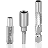 1/4 to 4mm Bit Adapter, Hex Screw Driver Bit Adapter 3PCS 4mm Bits Set Converter Adapters Slotted for Precision Bits Set Screwdriver Converter