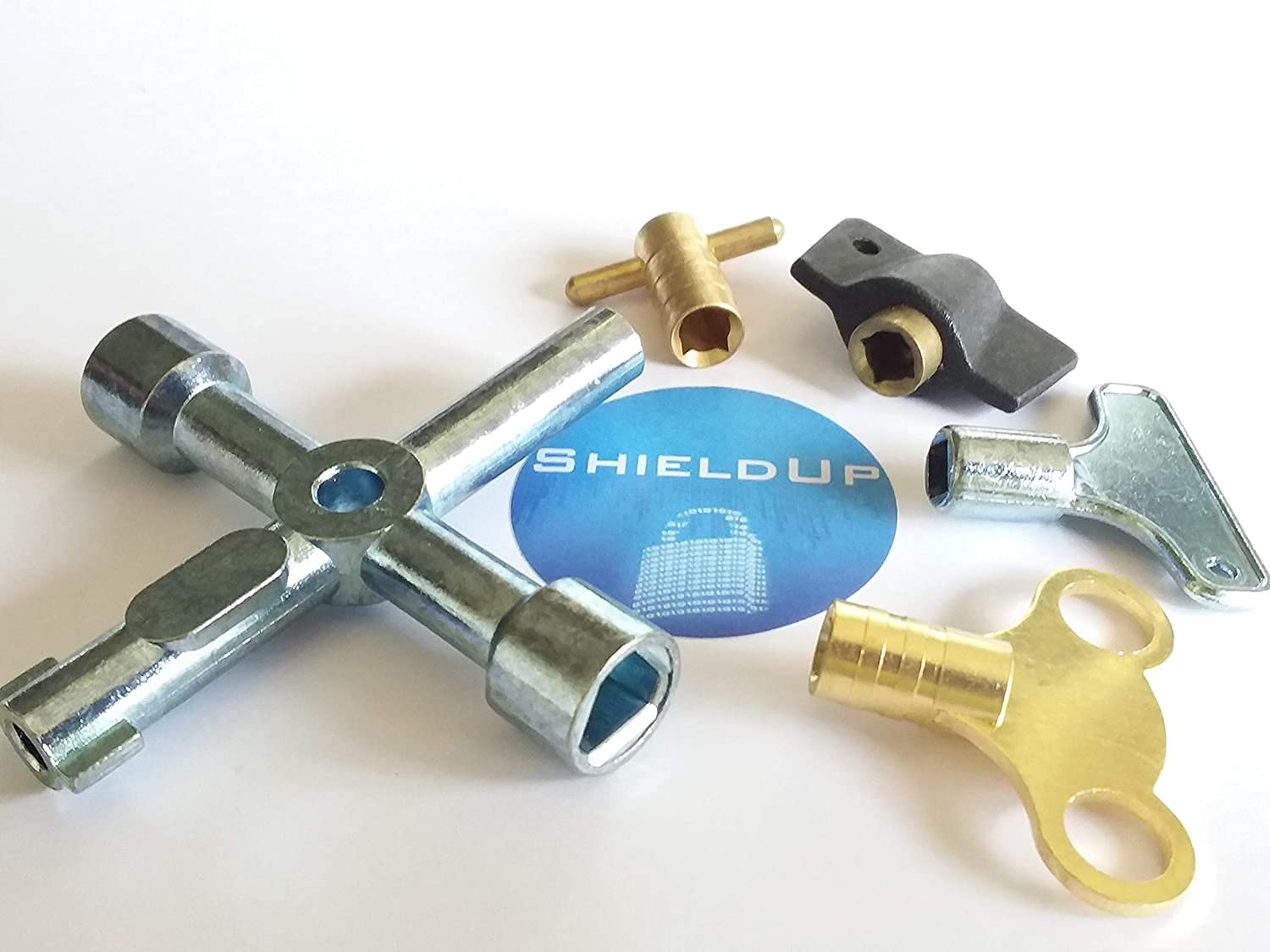 ShieldUp Four Way Service Meter Utility Key + Four Radiator Keys