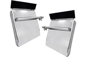Grandroad Auto Poly Quarter Fenders for Semi Truck, 24" x 24" Stainless Steel Quarter Fenders Set with Tube Bracket and Mounting Hardware, Fit for Freightliner, Kenworth, Volvo, Peterbilt,etc. 1 Pair