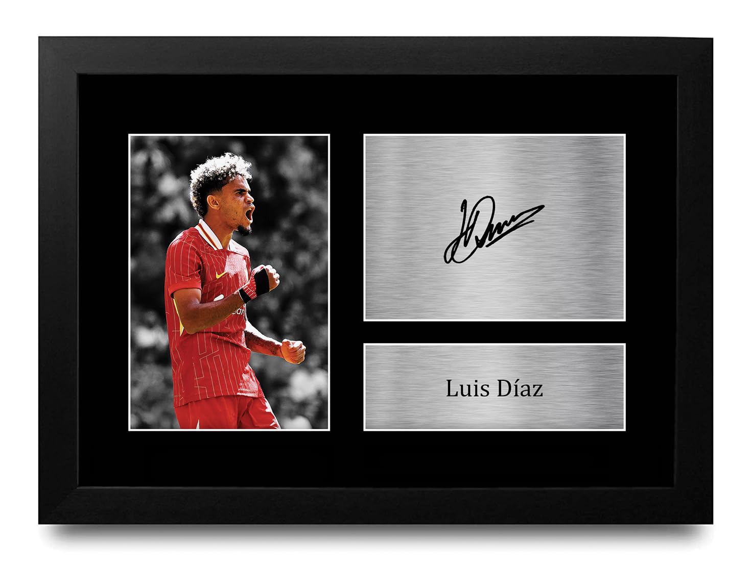HWC Trading FR A4 Luis Diaz Liverpool Gifts Printed Signed Autograph Picture for Football Fans and Supporters - A4 Framed