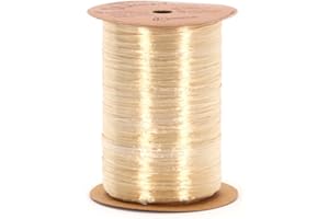 Berwick Offray Pearlized Oatmeal Brown Raffia Ribbon, 1/4'' Wide, 100 Yards, 7MM