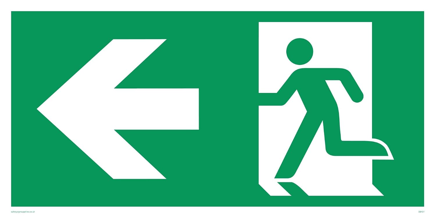 Viking Signs SB431-L42-3M Arrow Left And Running Man Symbol Only Sign ...