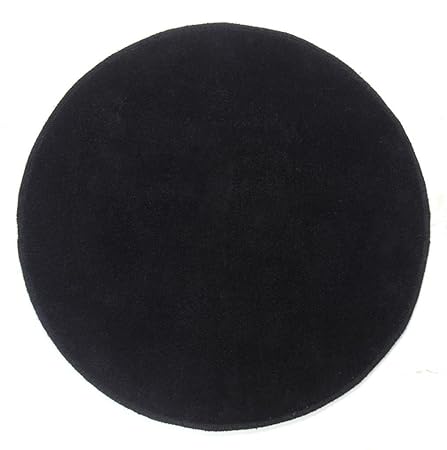 Homescapes Dekorativer Kurzflor Teppich rund schwarz - 70 cm