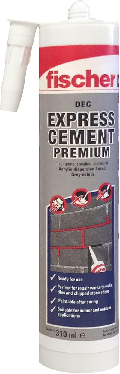Fischer 523856 Express Mortar Cement Grey 310 ml Tube Ready to Use