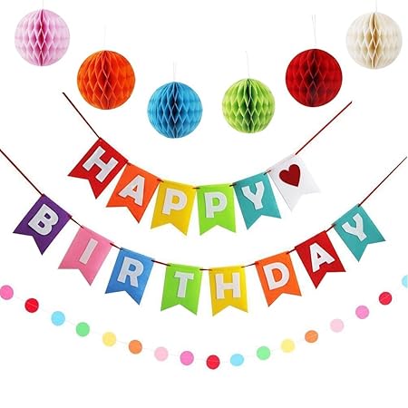 Geburtstagsdeko, Kindergeburtstag deko, Girlanden geburtstag Geeignet für Geburtstagsfeiern jeden Alters - Mehrfarbig Farbe