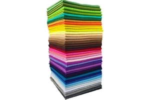 flic-flac 42pcs1.4mm Thick Soft Felt Fabric Sheet Assorted Color Felt Pack DIY Craft Sewing Squares Nonwoven Patchwork (20cm * 30cm)