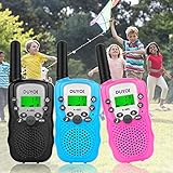 Walkie Talkies, Duyoi Kids Walkie Talkies 3 Packs 3 Miles Range with LCD Screen Flashlight Walkie Talkies for kids Toy Camping Hiking Outdoor Adventures