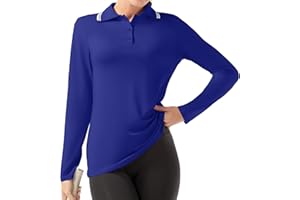 GGOV Women's Golf Polo Shirts Long Sleeve Workout Tops UPF 50+ Sun Protection Quick Dry Lightweight Active Tennis Shirts