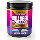 BETTER LIFE LAB Hydrolyzed Collagen Peptides with NAD – Supports Hair, Skin, Nails, Joints & Bones – Type I & III Collagen – Grass-Fed, Unflavored Powder