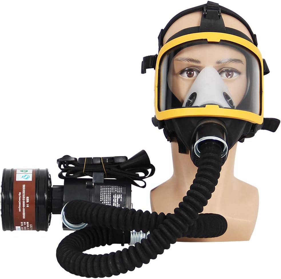 Electric Constant Flow Air Mask, FDA Tested Full Face Mask Respirator, Powered Respirator PAPR Mask, Good Quality Filter