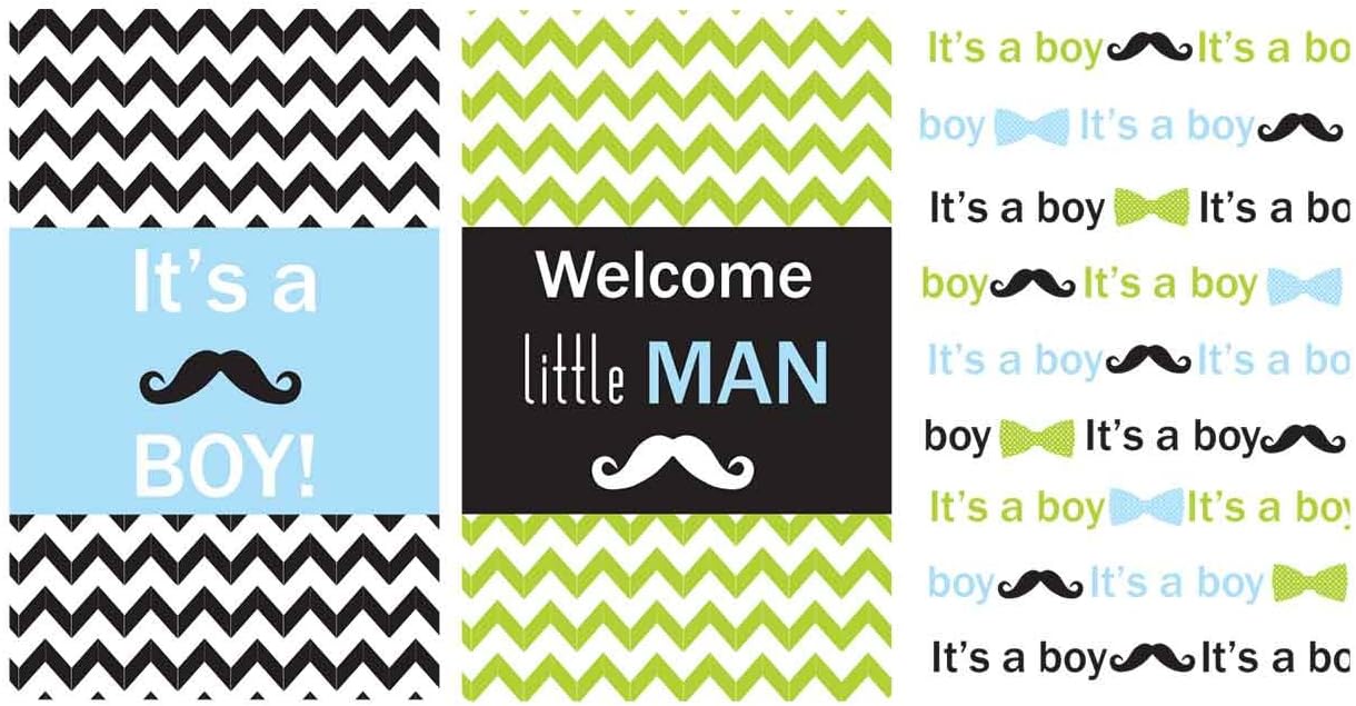 Little Man Miniatures Candy Bar Boy Baby Shower Favors Set of 54 Stickers