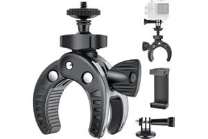 UTEBIT Bike Camera Clamp Mount 1/4" Screw Super Clamp Action Camera Mount with 360° Ball Heads, Bike/Bicycle/Motorcycle Handl