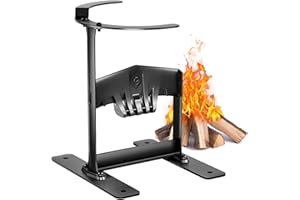 GARDGUARD Dia.11.4'' Firewood Kindling Splitter Stand with Cover-Cast Steel Manual Log Splitter Wedge, Heavy Duty Wood Splitter Tool, Safe Easy Kindling Firewood Cutter Cracker Portable, 13LBS (Black)
