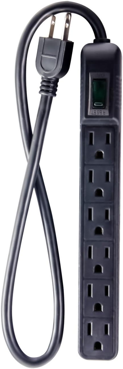 GoGreen Power GG-16103MINBK 6 Outlet Mini Surge Protector, Black