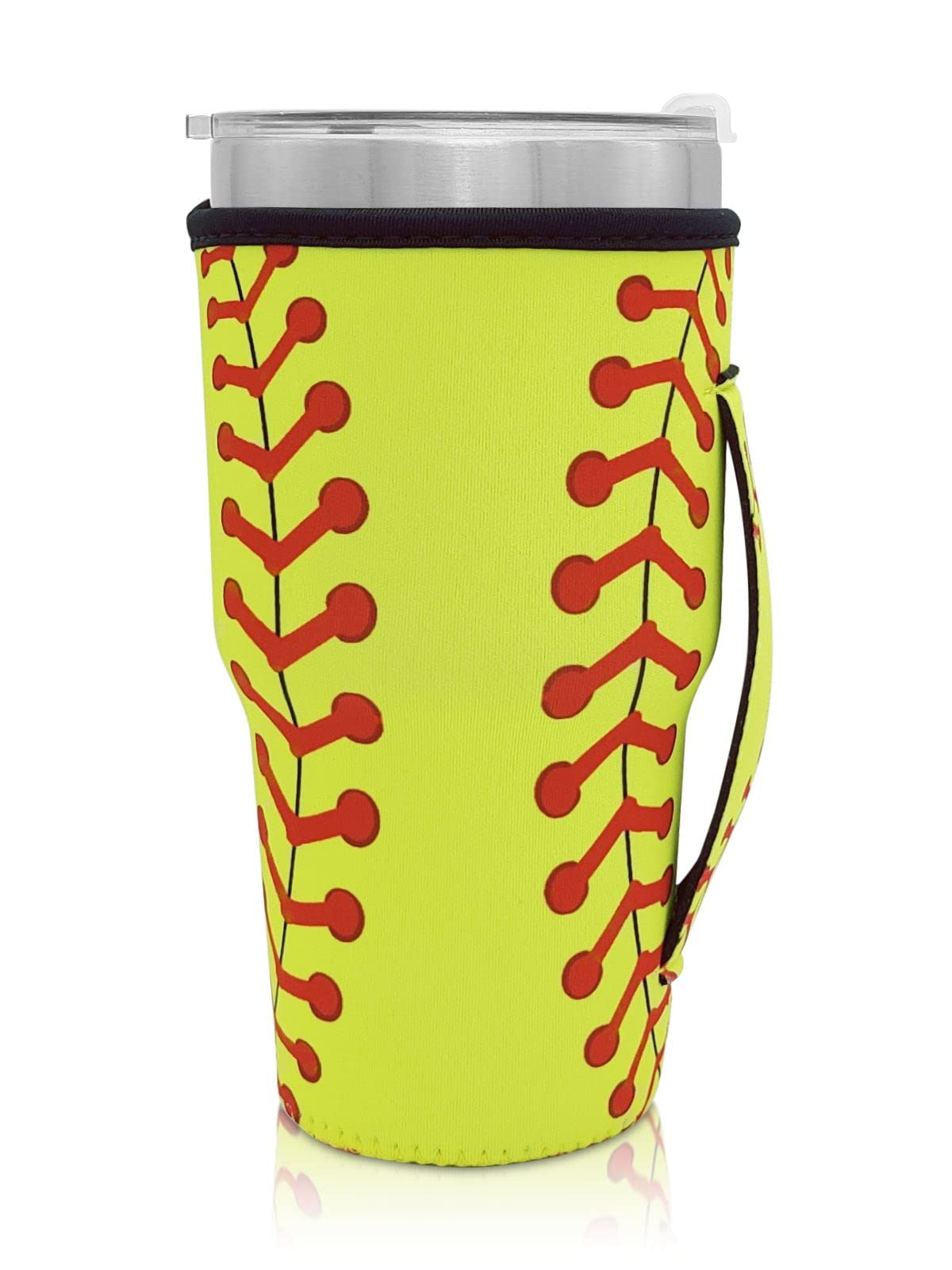 Bottle Sleeve Leopard Print Rainbow Sunflower Baseball Softball Water Neoprene Insulated Sleeve Bottle Cover Pouch for 30oz Tumbler Cup (Only Cup sleeves) (Softball)